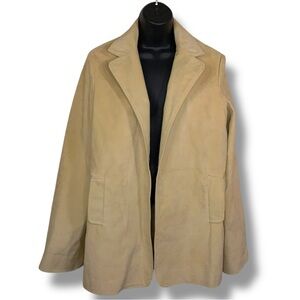 Vintage Large Samuel Robert Beige Ultrasuede Blazer Jacket Open Front Western